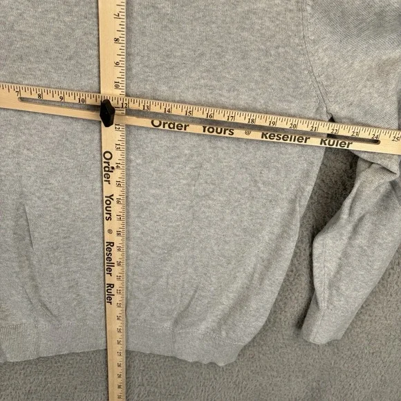 Vineyard Vines Sweater Mens Medium Gray 1/4 Zip Cashmere Blend Preppy Casual - Picture 7 of 8